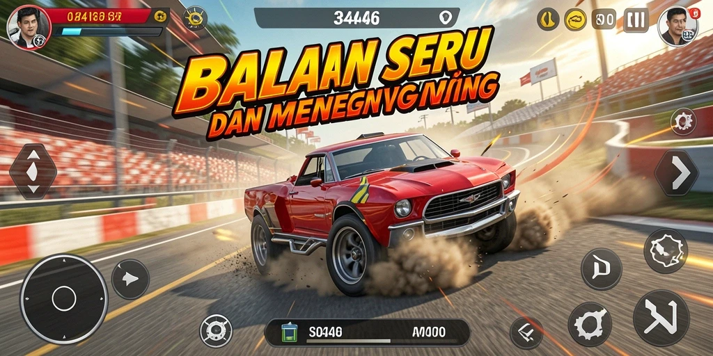 Tangkapan layar utama 3446 menunjukkan aksi balapan mendebarkan.
