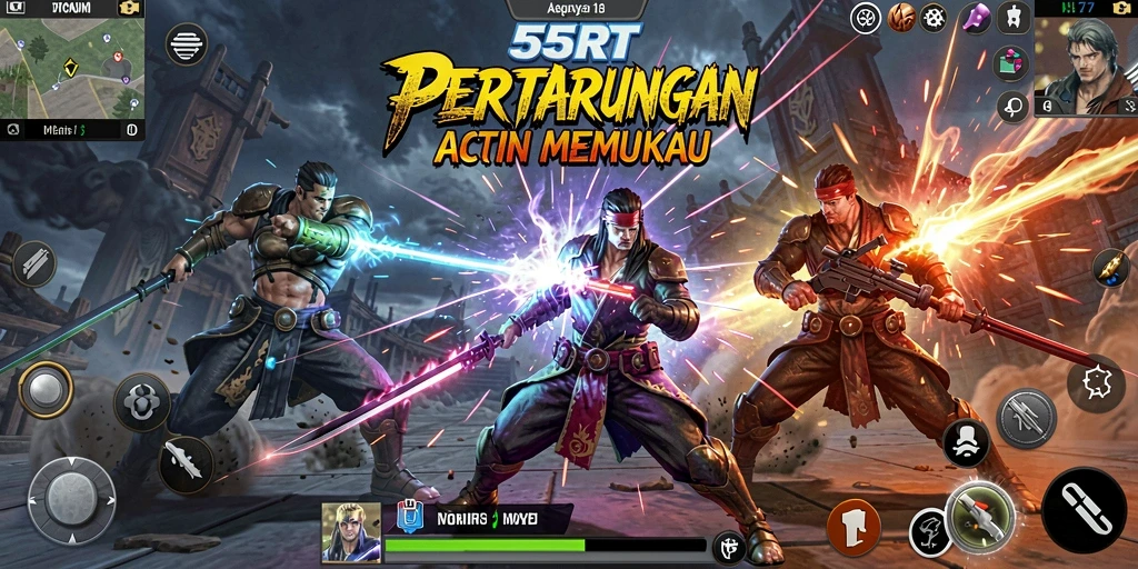 Tampilan aksi pertarungan seru dalam 55RT yang mendebarkan.