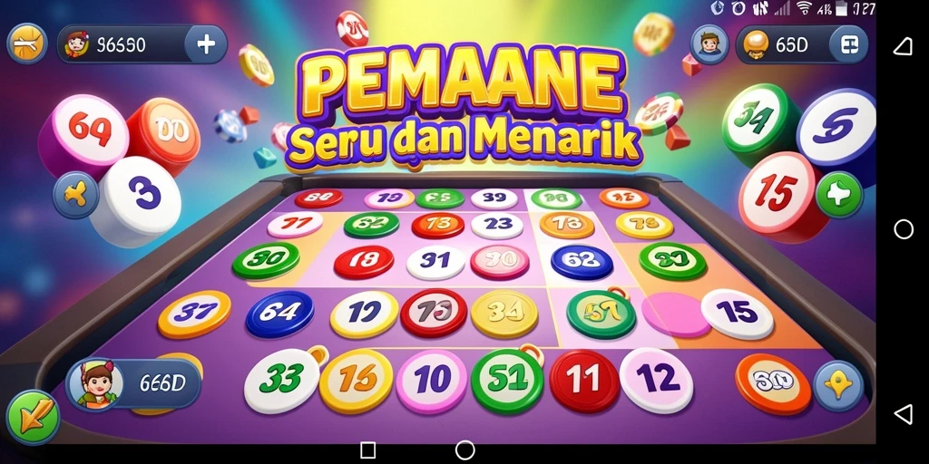 Tampilan seru gameplay Bingo di aplikasi 66D.