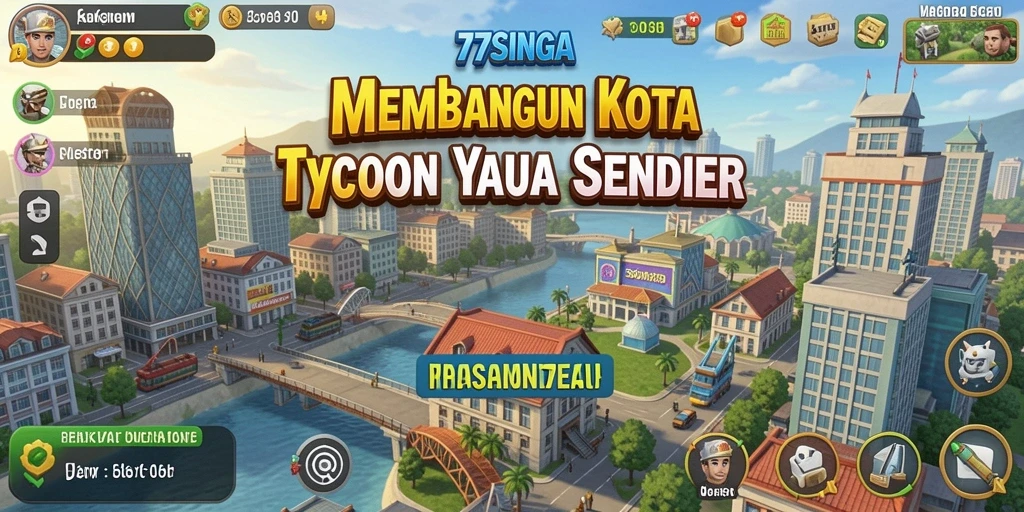 Tampilan gameplay menarik dari 77SINGA yang penuh strategi kota.