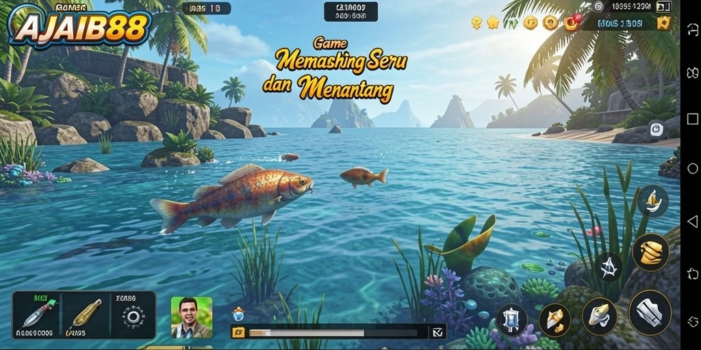 Gameplay menyenangkan di AJAIB88 saat memancing ikan-ikan langka.