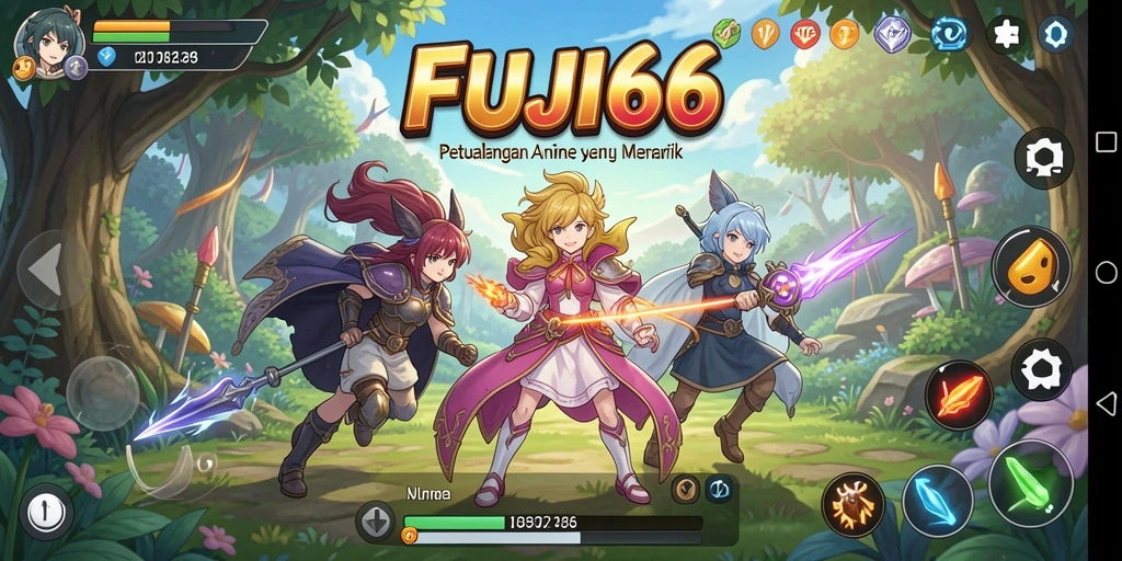 Tampilan gameplay menarik dalam FUJI66 dengan karakter Anime yang keren.