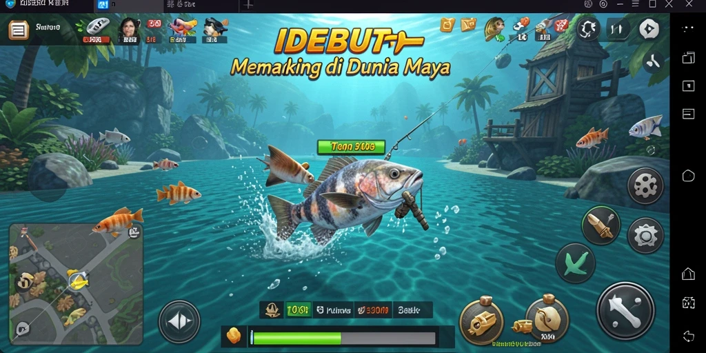 Tangkapan ikan berwarna cerah dalam aksi memancing yang seru.