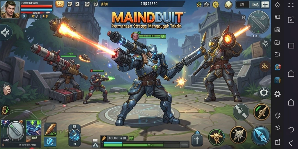 Tampilan gameplay <strong>MAINDUIT</strong> menampilkan pertempuran taktis yang menegangkan.
