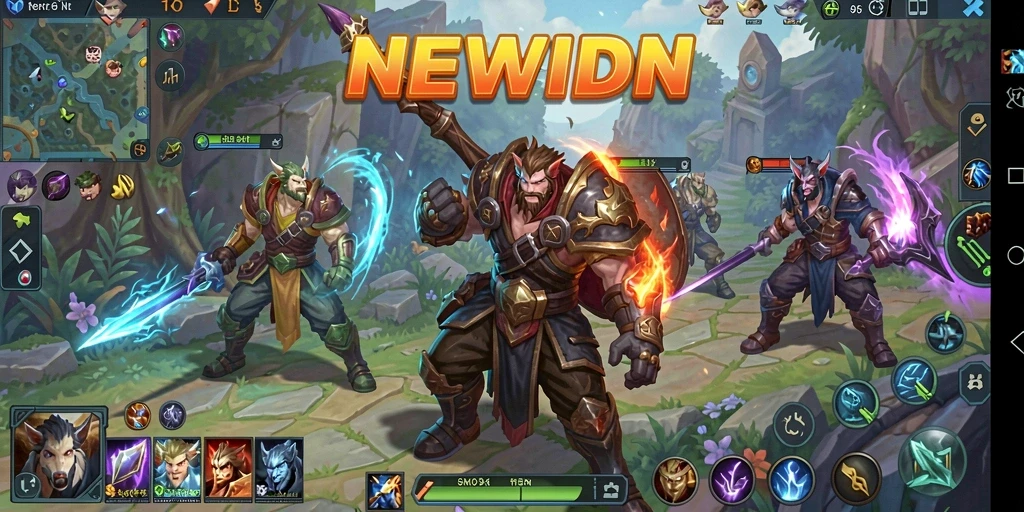 Tampilan gameplay seru NEWIDN di arena pertempuran.