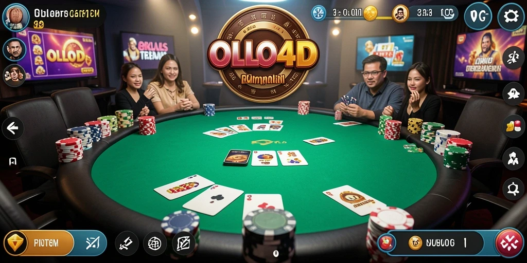 Screenshot utama OLLO4D menampilkan pemain berkompetisi dalam permainan Poker.