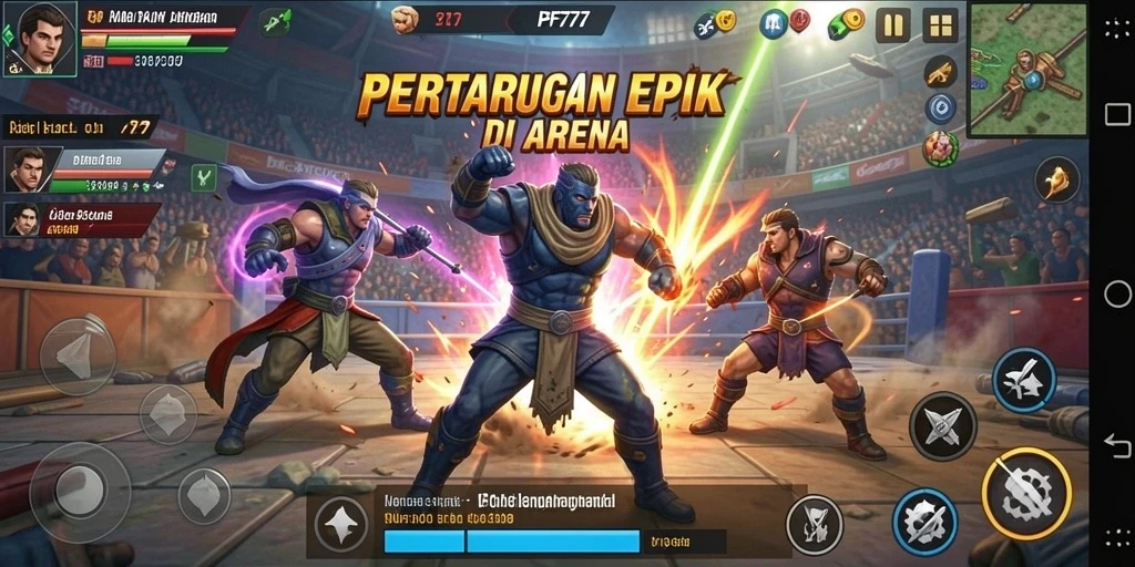 Gambaran gameplay PF777 dalam pertarungan penuh aksi.