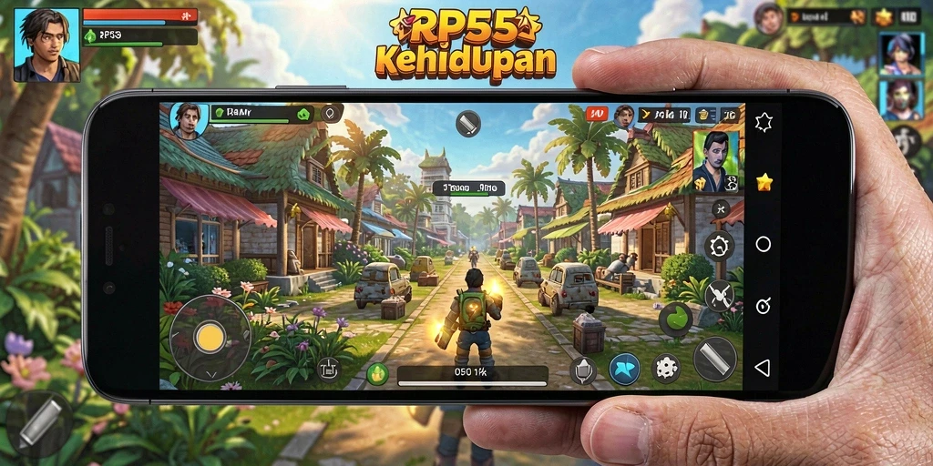Screenshot utama RP55 menampilkan momen seru dalam gameplay Simulation.