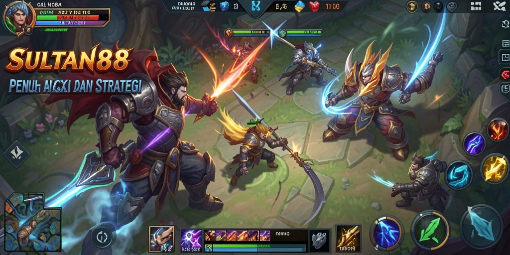 Tampilan aksi seru dalam gameplay SULTAN88 di arena pertempuran.