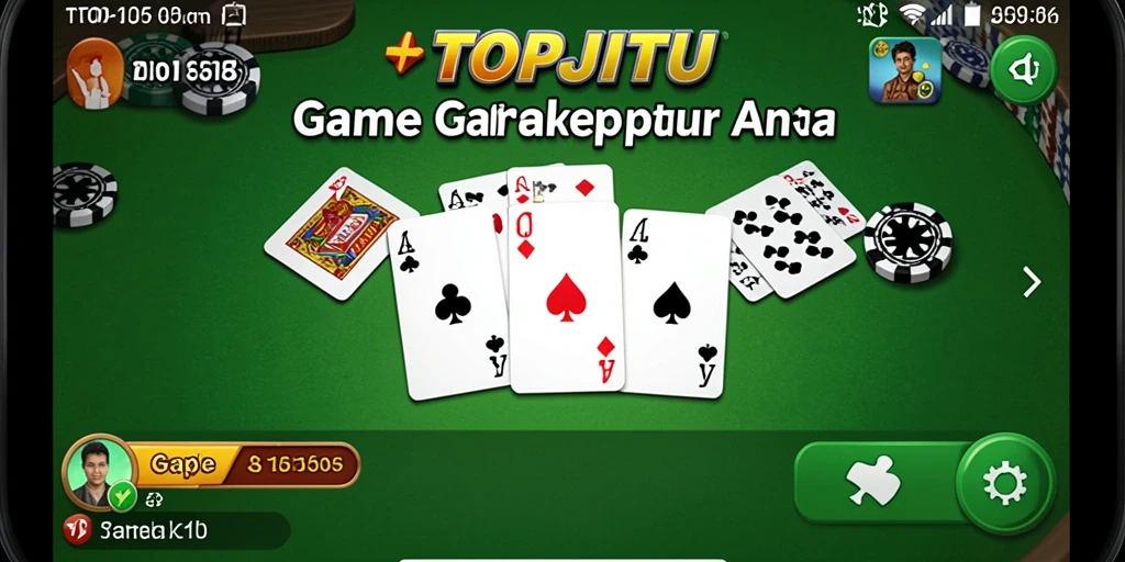 Screenshot gameplay TOPJITU menampilkan suasana seru permainan Gaple.