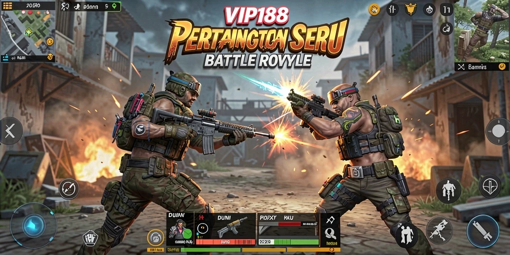 Gameplay seru VIP188 dalam pertarungan Battle Royale.